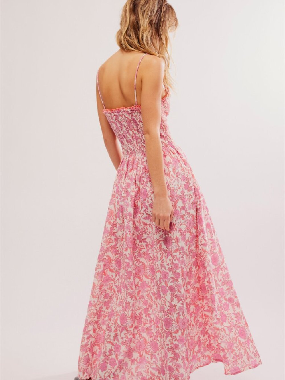 FREE PEOPLE Sweet Nothings Midi Dress / Pink Combo - Picture 3 of 5